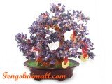 Amethyst Crystal Bonsai Tree with 9 Coins